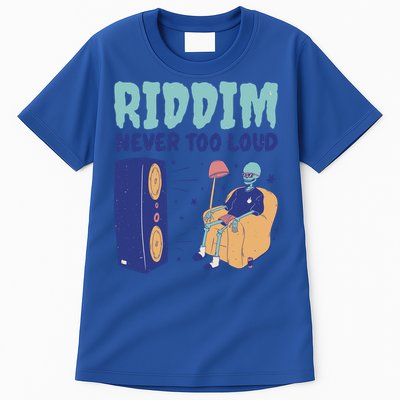 Riddim Never Too Loud Funny Dubstep Skeleton Gift Tall T-Shirt