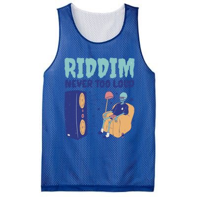 Riddim Never Too Loud Funny Dubstep Skeleton Gift Mesh Reversible Basketball Jersey Tank