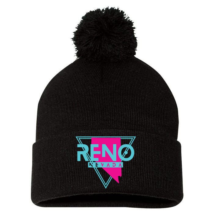 Reno Nevada T Triangle Nv Souvenirs Pom Pom 12in Knit Beanie