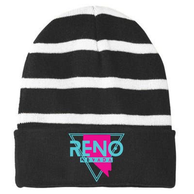 Reno Nevada T Triangle Nv Souvenirs Striped Beanie with Solid Band