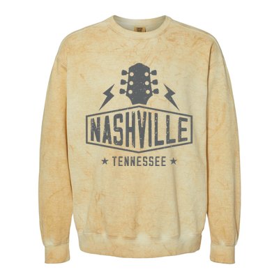 Retro Nashville Tennessee Guitar Vintage Country Music Colorblast Crewneck Sweatshirt