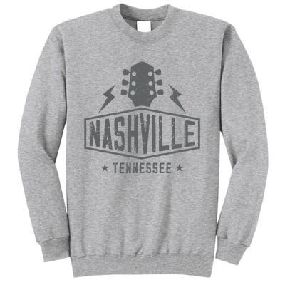 Retro Nashville Tennessee Guitar Vintage Country Music Tall Sweatshirt