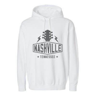 Retro Nashville Tennessee Guitar Vintage Country Music Garment-Dyed Fleece Hoodie