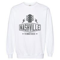 Retro Nashville Tennessee Guitar Vintage Country Music Garment-Dyed Sweatshirt