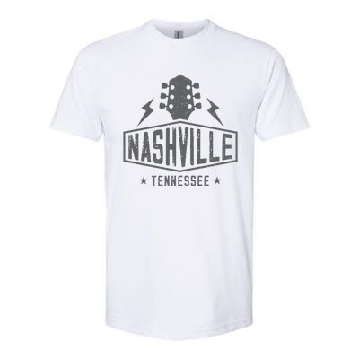 Retro Nashville Tennessee Guitar Vintage Country Music Softstyle CVC T-Shirt