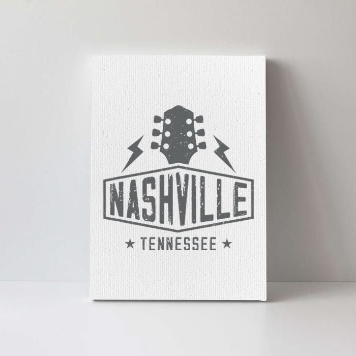 Retro Nashville Tennessee Guitar Vintage Country Music Canvas