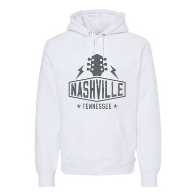 Retro Nashville Tennessee Guitar Vintage Country Music Premium Hoodie