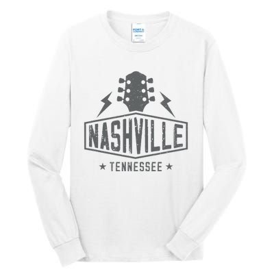 Retro Nashville Tennessee Guitar Vintage Country Music Tall Long Sleeve T-Shirt