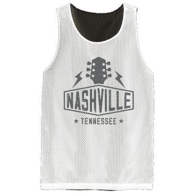 Retro Nashville Tennessee Guitar Vintage Country Music Mesh Reversible Basketball Jersey Tank