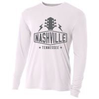 Retro Nashville Tennessee Guitar Vintage Country Music Cooling Performance Long Sleeve Crew