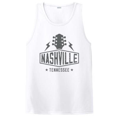 Retro Nashville Tennessee Guitar Vintage Country Music PosiCharge Competitor Tank