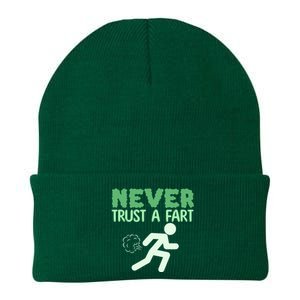 Running Never Trust A Fart Funny Running Saying Knit Cap Winter Beanie