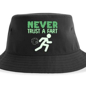 Running Never Trust A Fart Funny Running Saying Sustainable Bucket Hat