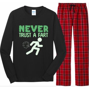 Running Never Trust A Fart Funny Running Saying Long Sleeve Pajama Set