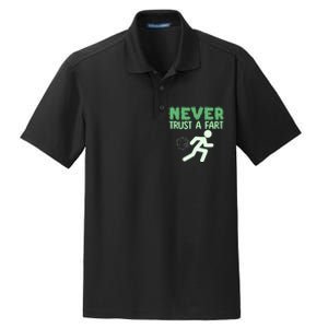 Running Never Trust A Fart Funny Running Saying Dry Zone Grid Polo