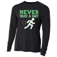 Running Never Trust A Fart Funny Running Saying Cooling Performance Long Sleeve Crew