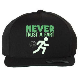 Running Never Trust A Fart Funny Running Saying Wool Snapback Cap