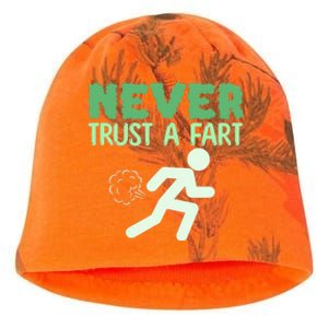 Running Never Trust A Fart Funny Running Saying Kati - Camo Knit Beanie