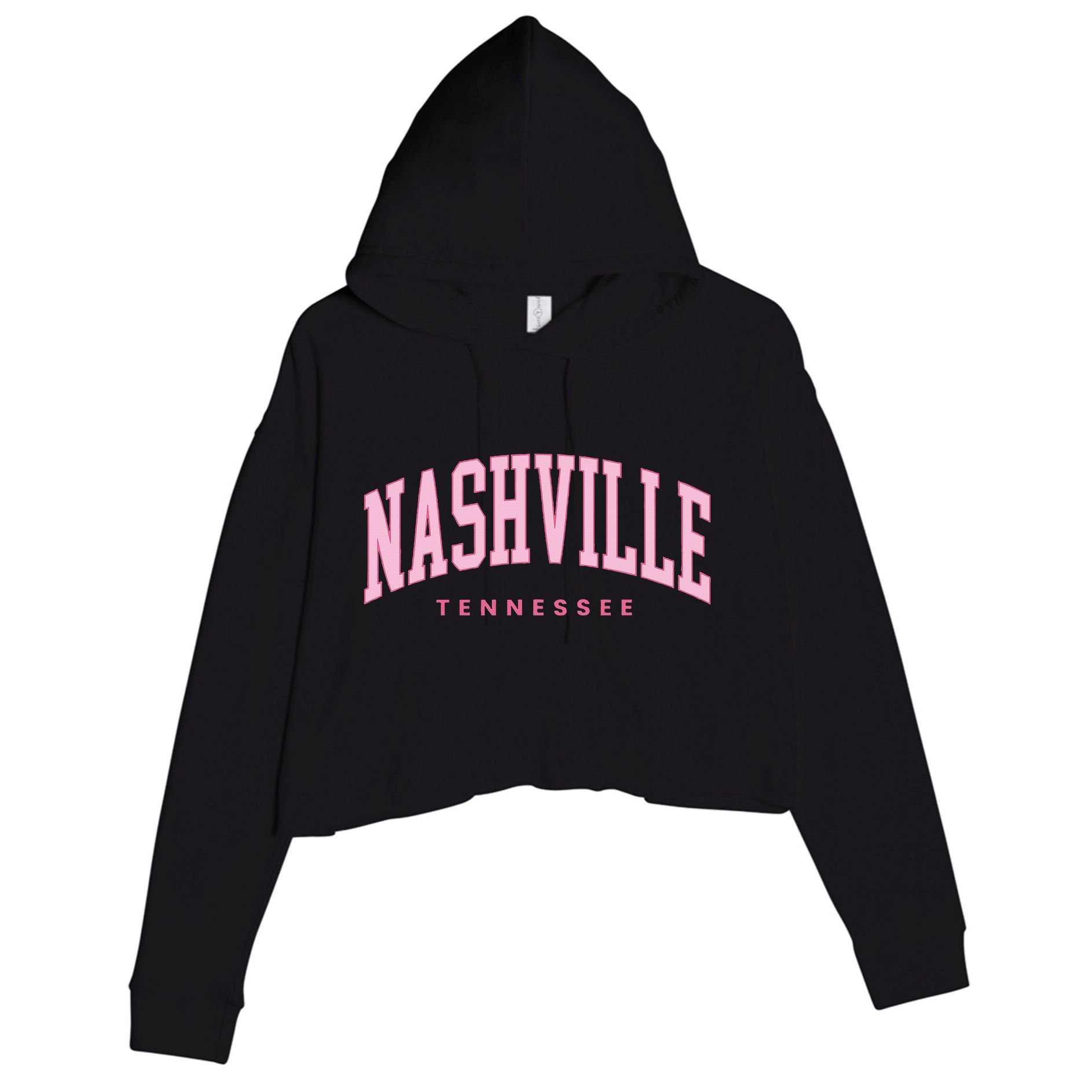 Retro Nashville Tennessee Vintage Preppy Crop Fleece Hoodie