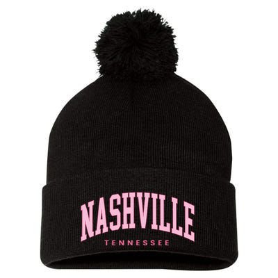 Retro Nashville Tennessee Vintage Preppy Pom Pom 12in Knit Beanie