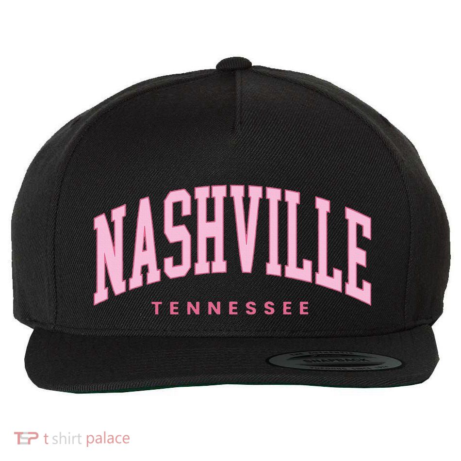Retro Nashville Tennessee Vintage Preppy Wool Snapback Cap
