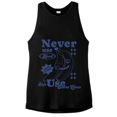 Retro Never Use Alone Harm Reduction Ladies PosiCharge Tri-Blend Wicking Tank