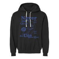 Retro Never Use Alone Harm Reduction Garment-Dyed Fleece Hoodie