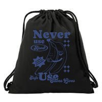 Retro Never Use Alone Harm Reduction Drawstring Bag