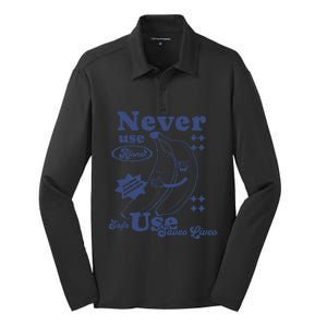 Retro Never Use Alone Harm Reduction Silk Touch Performance Long Sleeve Polo