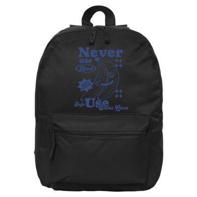 Retro Never Use Alone Harm Reduction 16 in Basic Backpack