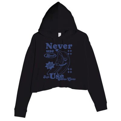 Retro Never Use Alone Harm Reduction Crop Fleece Hoodie