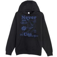 Retro Never Use Alone Harm Reduction Premium Pullover Hoodie
