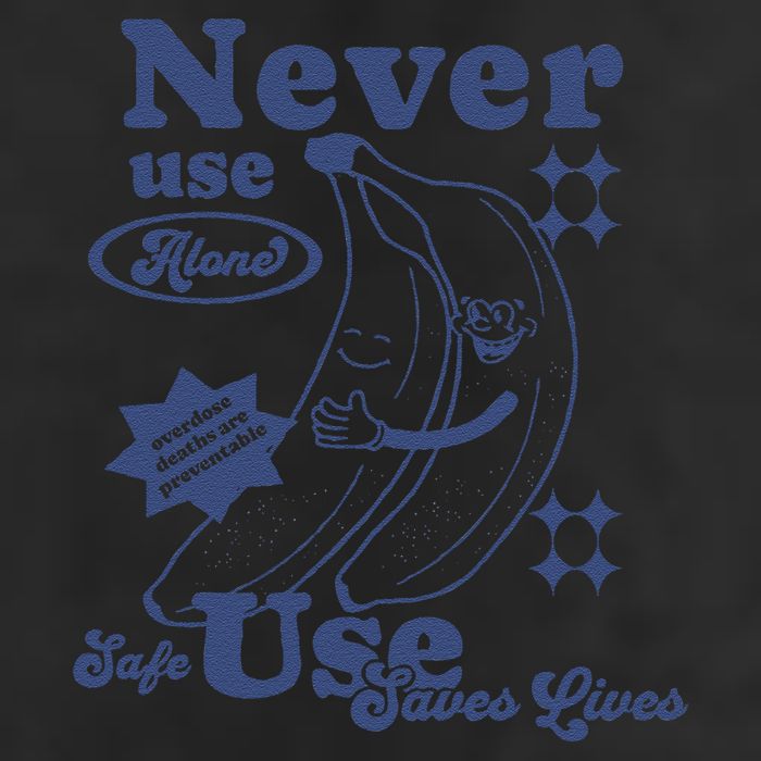Retro Never Use Alone Harm Reduction Premium Pullover Hoodie