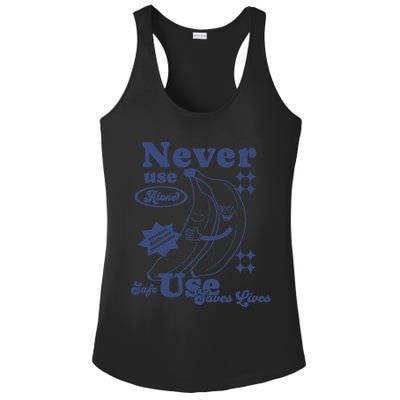Retro Never Use Alone Harm Reduction Ladies PosiCharge Competitor Racerback Tank