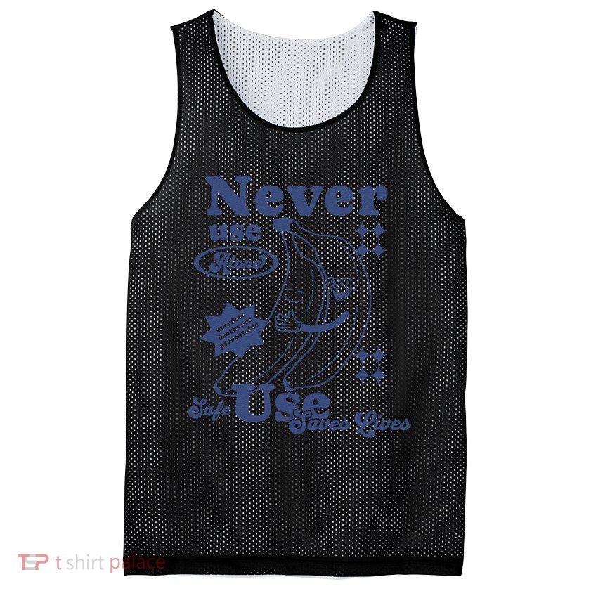 Retro Never Use Alone Harm Reduction Mesh Reversible Basketball Jersey Tank
