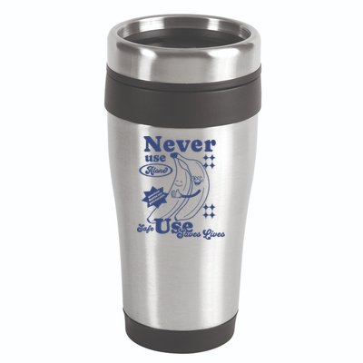 Retro Never Use Alone Harm Reduction 16oz Travel Tumbler