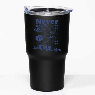 Retro Never Use Alone Harm Reduction Tumbler