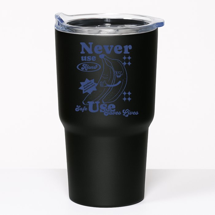 Retro Never Use Alone Harm Reduction Tumbler