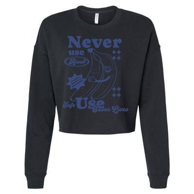 Retro Never Use Alone Harm Reduction Cropped Pullover Crew