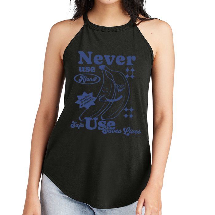 Retro Never Use Alone Harm Reduction Women's Perfect Tri Rocker Tank