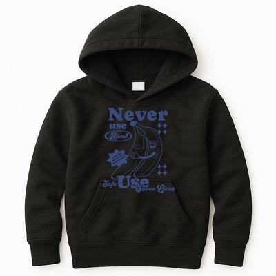 Retro Never Use Alone Harm Reduction Kids Hoodie