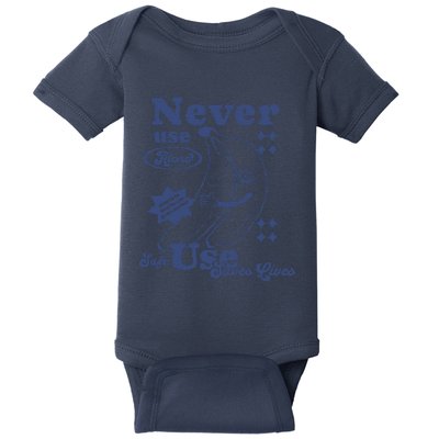 Retro Never Use Alone Harm Reduction Baby Bodysuit