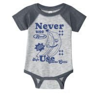 Retro Never Use Alone Harm Reduction Infant Baby Jersey Bodysuit