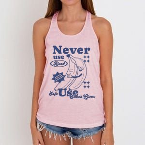 Retro Never Use Alone Harm Reduction Women's Knotted Racerback Tank