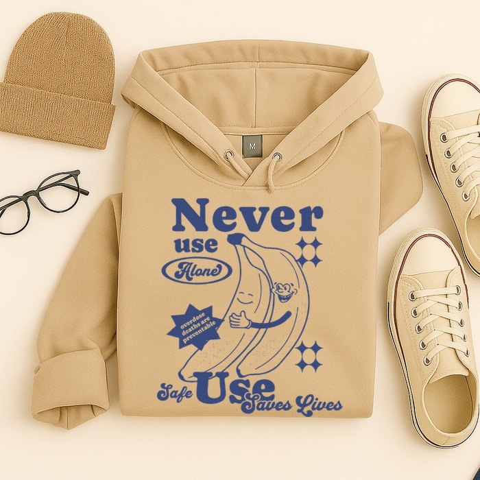 Retro Never Use Alone Harm Reduction Hoodie