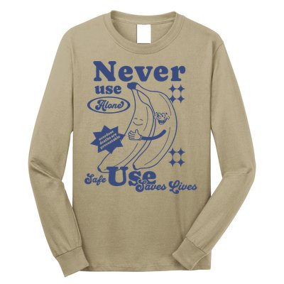 Retro Never Use Alone Harm Reduction Long Sleeve Shirt