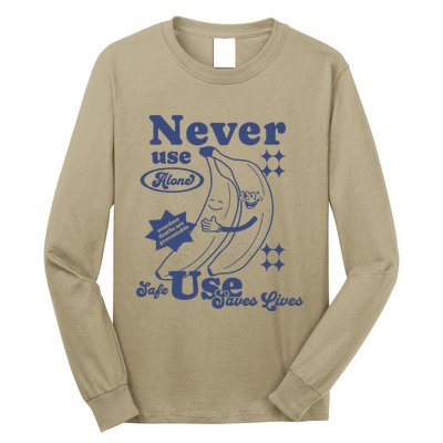 Retro Never Use Alone Harm Reduction Long Sleeve Shirt