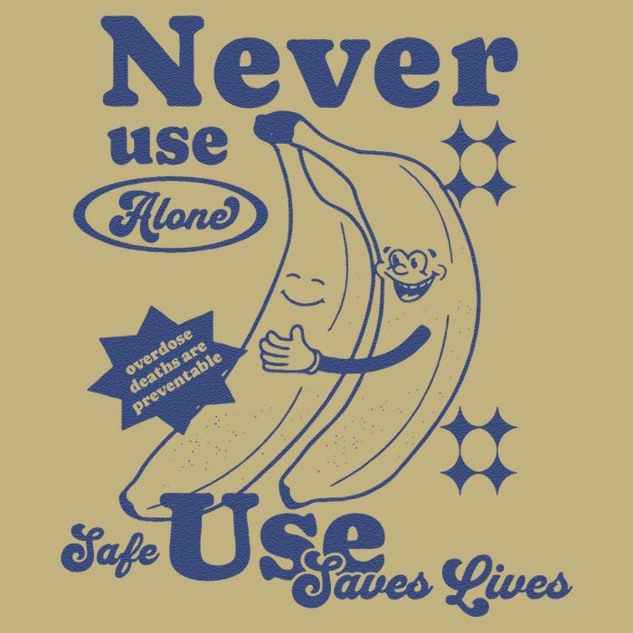 Retro Never Use Alone Harm Reduction Long Sleeve Shirt