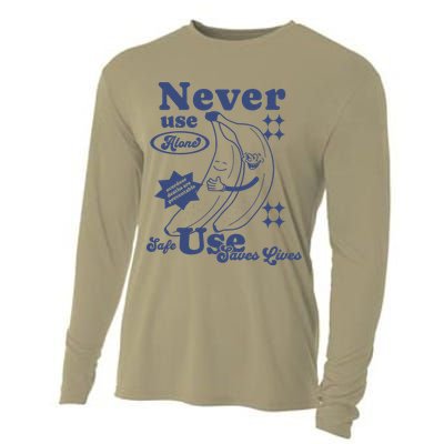 Retro Never Use Alone Harm Reduction Cooling Performance Long Sleeve Crew