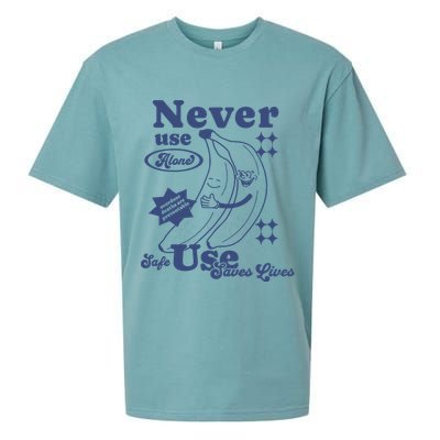 Retro Never Use Alone Harm Reduction Sueded Cloud Jersey T-Shirt